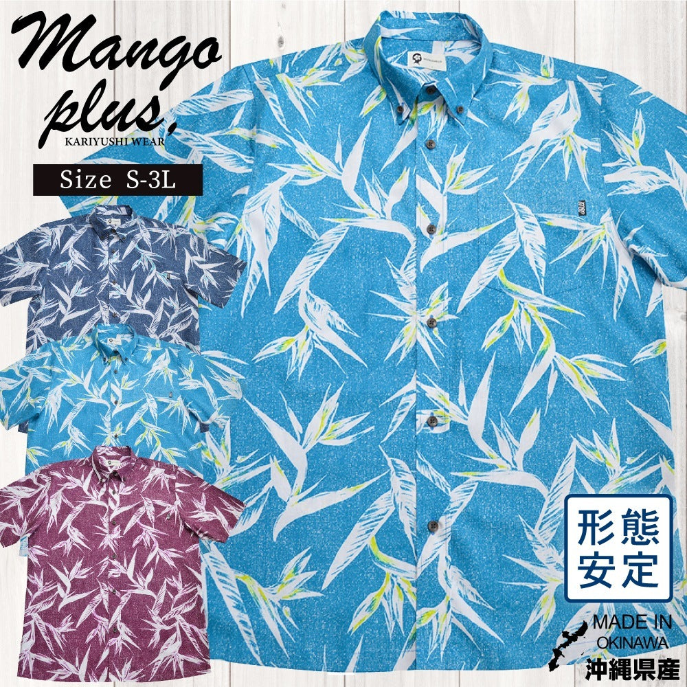 メンズ 極楽鳥花 ボタンダウン（ビジネスフィット） | (MANGOPLUS